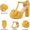 image:imageAllegra K Womens Mary Janes Platform Pumps Halloween Costumes Chunky Heels Dress ShoesYellow