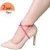 image:imageAllegra K Womens Shoe Ankle Straps Transparent AntiSlip Cross Over with Buckle Shoelaces for HeelsRed