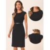 image:imageAllegra K Business Dress for Womens Work Elegant 2026 Cap Sleeve Belted Office Sheath DressesBlack