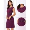 image:imageAllegra K Business Dress for Womens Work Elegant 2026 Cap Sleeve Belted Office Sheath DressesFushcia