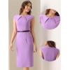 image:imageAllegra K Business Dress for Womens Work Elegant 2026 Cap Sleeve Belted Office Sheath DressesLavender