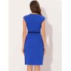 image:imageAllegra K Business Dress for Womens Work Elegant 2026 Cap Sleeve Belted Office Sheath DressesRoyal Blue