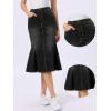 image:imageAllegra K Denim Jean Skirt for Women Casual Washed High Waisted Fishtail Midi Jean SkirtsBlack