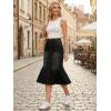 image:imageAllegra K Denim Jean Skirt for Women Casual Washed High Waisted Fishtail Midi Jean SkirtsBlack