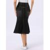 image:imageAllegra K Denim Jean Skirt for Women Casual Washed High Waisted Fishtail Midi Jean SkirtsBlack
