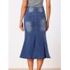 image:imageAllegra K Denim Jean Skirt for Women Casual Washed High Waisted Fishtail Midi Jean SkirtsBlue