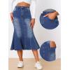image:imageAllegra K Denim Jean Skirt for Women Casual Washed High Waisted Fishtail Midi Jean SkirtsBlue