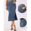 image:imageAllegra K Denim Jean Skirt for Women Casual Washed High Waisted Fishtail Midi Jean SkirtsGrey Blue