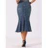 image:imageAllegra K Denim Jean Skirt for Women Casual Washed High Waisted Fishtail Midi Jean SkirtsGrey Blue