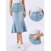 image:imageAllegra K Denim Jean Skirt for Women Casual Washed High Waisted Fishtail Midi Jean SkirtsLight Blue