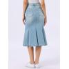 image:imageAllegra K Denim Jean Skirt for Women Casual Washed High Waisted Fishtail Midi Jean SkirtsLight Blue