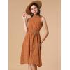 image:imageAllegra K Womens Casual Flowy Sundress Halter Neck Sleeveless Floral DressOrange