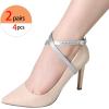image:imageAllegra K Womens Heels Shoe Straps with Buckle Detachable Ankle Crossover Replacement Shoe Laces 2 PairsSilver