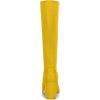 image:imageAllegra K Womens Side Zipper Chunky Heel Knee High Yellow Boots 10 M US 
