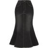 image:imageAllegra K Denim Jean Skirt for Women Casual Washed High Waisted Fishtail Midi Jean SkirtsBlack