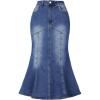 image:imageAllegra K Denim Jean Skirt for Women Casual Washed High Waisted Fishtail Midi Jean SkirtsBlue
