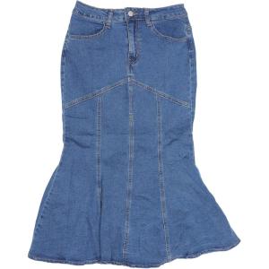 image:imageAllegra K Denim Jean Skirt for Women Casual Washed High Waisted Fishtail Midi Jean SkirtsMid Blue