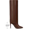 image:imageAllegra K Knee High Boots Women Pointed Toe Stiletto Heel Shark Boots Fold Over Boots for WomenBrown