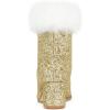 image:imageAllegra K Sparkly Glitter Boots for Women Square Toe Chunky Heel Faux Fur Ankle BootsGold
