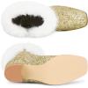 image:imageAllegra K Sparkly Glitter Boots for Women Square Toe Chunky Heel Faux Fur Ankle BootsGold