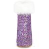 image:imageAllegra K Sparkly Glitter Boots for Women Square Toe Chunky Heel Faux Fur Ankle BootsPurple