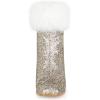 image:imageAllegra K Sparkly Glitter Boots for Women Square Toe Chunky Heel Faux Fur Ankle BootsSilver