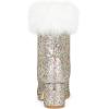 image:imageAllegra K Sparkly Glitter Boots for Women Square Toe Chunky Heel Faux Fur Ankle BootsSilver