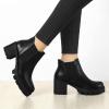 image:imageAllegra K Womens Lug Sole Chunky Heel Chelsea Black Ankle Boots 8 M US