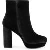 image:imageAllegra K Womens Platform Block Heels Faux Velvet Ankle BootsBlack