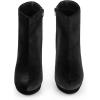 image:imageAllegra K Womens Platform Block Heels Faux Velvet Ankle BootsBlack