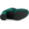 image:imageAllegra K Womens Platform Block Heels Faux Velvet Ankle BootsGreen