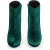 image:imageAllegra K Womens Platform Block Heels Faux Velvet Ankle BootsGreen