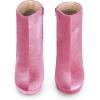 image:imageAllegra K Womens Platform Block Heels Faux Velvet Ankle BootsPink