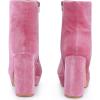 image:imageAllegra K Womens Platform Block Heels Faux Velvet Ankle BootsPink