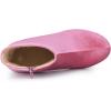 image:imageAllegra K Womens Platform Block Heels Faux Velvet Ankle BootsPink
