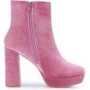 image:imageAllegra K Womens Platform Block Heels Faux Velvet Ankle BootsPink