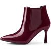 image:imageAllegra K Womens Pointed Toe Stiletto Heels Chelsea Ankle BootiesBurgundy