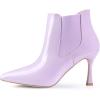 image:imageAllegra K Womens Pointed Toe Stiletto Heels Chelsea Ankle BootiesLight Purple