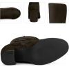 image:imageAllegra K Womens Side Zipper Chunky Heel Knee High BootsDark Coffee