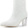 image:imageAllegra K Womens Clear Block Heel Glitter White Ankle Boots 9 m US