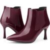 image:imageAllegra K Womens Pointed Toe Stiletto Heels Chelsea Ankle BootiesBurgundy