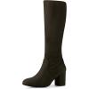 image:imageAllegra K Womens Side Zipper Chunky Heel Knee High BootsDark Coffee