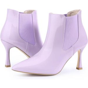 image:imageAllegra K Womens Pointed Toe Stiletto Heels Chelsea Ankle BootiesLight Purple
