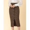 image:imageAllegra K Womens Elegant Houndstooth Elastic Waist Straight Split Midi Skirt