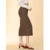 image:imageAllegra K Womens Elegant Houndstooth Elastic Waist Straight Split Midi Skirt