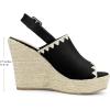 image:imageAllegra K Slingback Open Toe Platform Wedges Heel Espadrille Wedge Sandals for WomenBlack