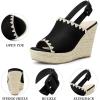 image:imageAllegra K Slingback Open Toe Platform Wedges Heel Espadrille Wedge Sandals for WomenBlack