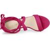 image:imageAllegra K Womens Crisscross Lace Up Mid Block Heels Sandals Hot Pink 9