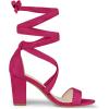 image:imageAllegra K Womens Crisscross Lace Up Mid Block Heels Sandals Hot Pink 9