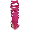 image:imageAllegra K Womens Crisscross Lace Up Mid Block Heels Sandals Hot Pink 9